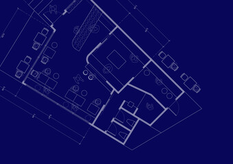 Floor plan designed building on the drawing.