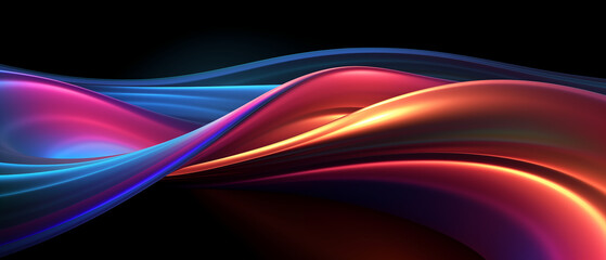 Fototapeta premium Abstract holographic iridescent neon colorful lines glowing background.
