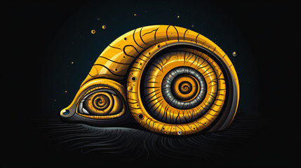 Vector logo of a snail whose eyes are a camera