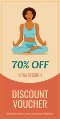Obraz premium Yoga discount voucher template
