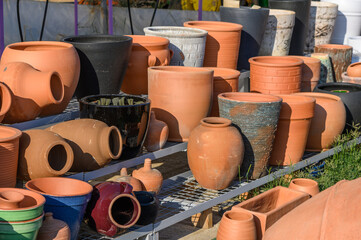 clay jugs and pots street trade on the island of Cyprus 4