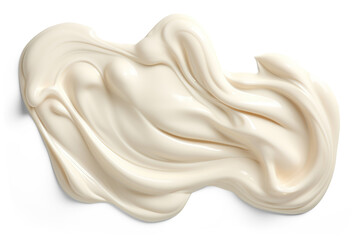 Cream or yoghurt smear. Cut out on transparent - obrazy, fototapety, plakaty