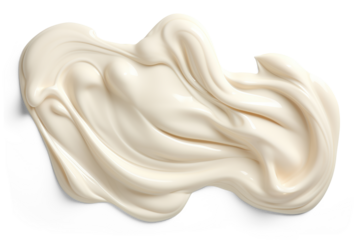 Cream or yoghurt smear. Cut out on transparent