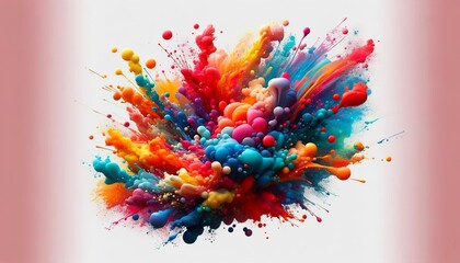 Abstract color splatter on a white background