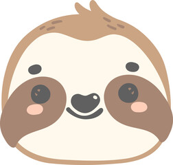 Cute Baby Sloth happy face cartoon nursery illustration