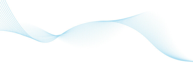 Abstract blue smooth waves on white background. Dynamic sound waves. Design elements. eps10
