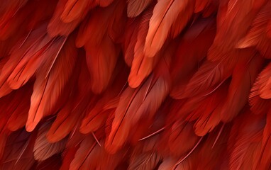 Vibrant Red Feathers Background