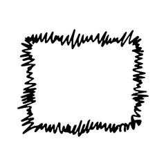 Hand drawn highlight illustration. Marker frame clipart. Ink scribble square. Single element