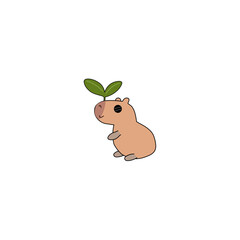 cute vector capybara with sunglasses cute