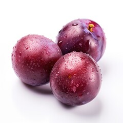 Obraz premium A ripe plum on a white background