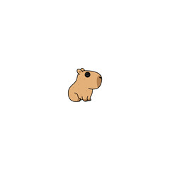 cute vector capybara with sunglasses doodle