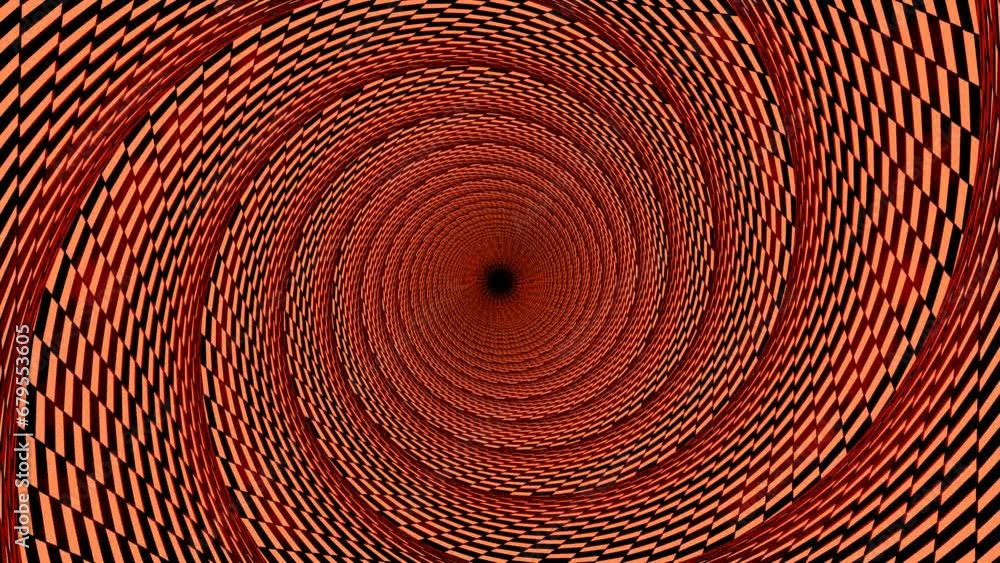 Poster endless movement through a rotating spiral tunnel. 3d render