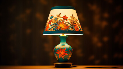 A vibrant lamp placed on a table.