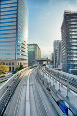 Travel Destinations Japan. View Taken From Monorail Odaiba Sky Train in Japan