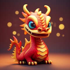chinese new year cute dragon creature cartoon character 