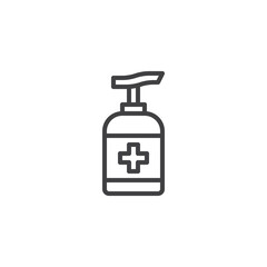 Sanitizer gel bottle line icon