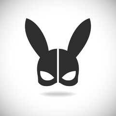 Rabbit mask graphic icon. Bdsm outfit isolated sign on a white background. Vector illustration