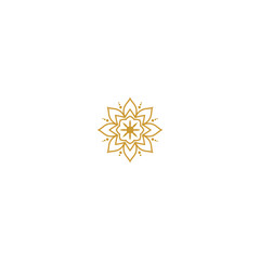 set of gold colored mandala elements decoration