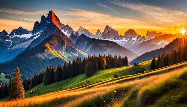 zachód słońca w górach © Radosaw