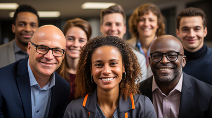 Obraz premium friendly multinational team office 