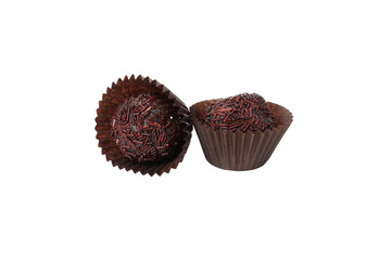 PNG, Brigadeiro chocolate candies, isolated on white background