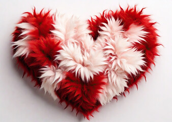 fluffy heart on a white background.