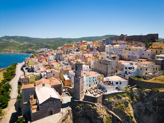 Cathedral Sant'Antonio abate in Castelsardo. Famous landmark and touristic destination on the Italian island Sardinia.