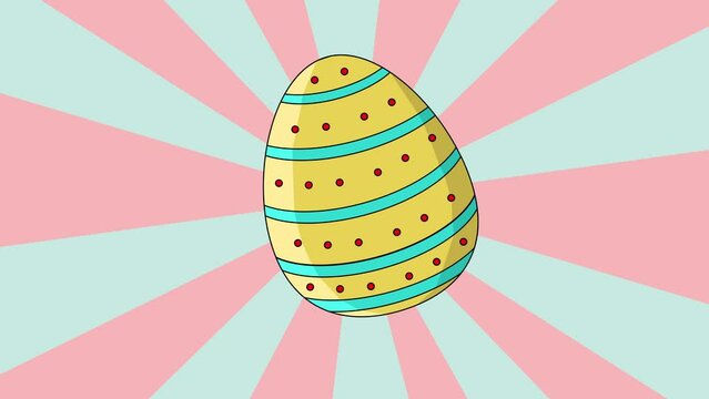 Animated Easter egg icon with rotating background