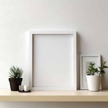picture of beautiful room empty frame - Mockup, Generative AI