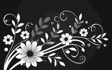 Vector floral decorative elements