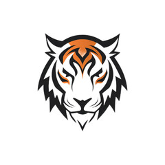 vector symbol logo head tiger beast black and white color graphics isolated background for printing