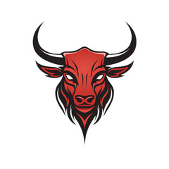 vector symbol logo head bull beast black and white color graphics isolated background 