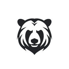 vector symbol logo head bear beast black and white color graphics isolated background for printing