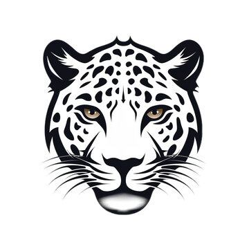 vector symbol logo head leopard beast black and white color graphics isolated background for printing