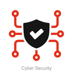 Cyber Security and authority icon concept