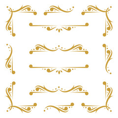 wedding ornament luxury frame collection set