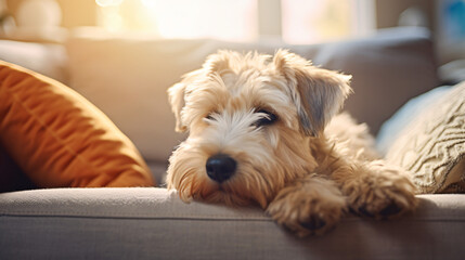 Adorable fluffy wheaten terrier dog