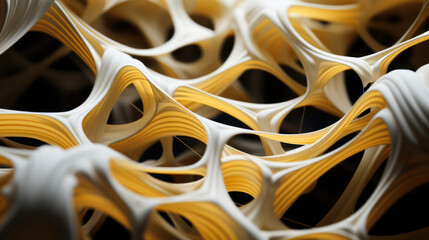 3d abstract white and yellow shape with holes design as wallpaper background illustration, white and yellow object ,colorful element shape background, colorful design illustration