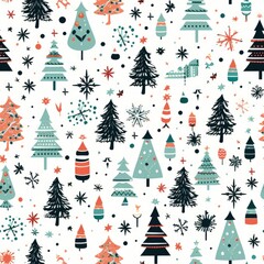 merry christmas pattern wallpaper, white background