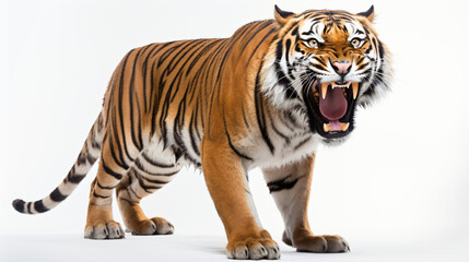 Aggressive baring fangs tiger