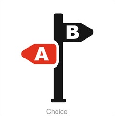 Choice and way icon concept