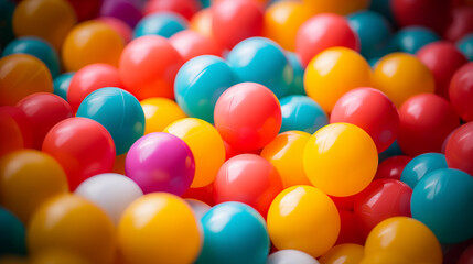close-up of colorful plastic balls creating a vibrant abstract background