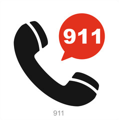 911 and emergency icon concept