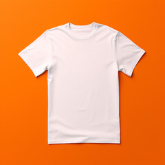 Orange T-shirt Mockup, Front view, Pink background, Template for graphic design