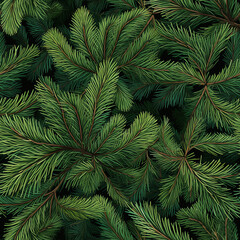 Seamless pattern with pine branches. Vector illustration for your design