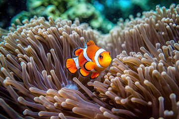 Naklejka na ściany i meble clownfish in anemone