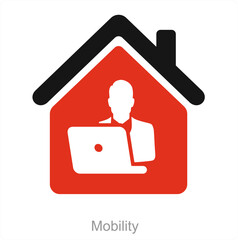 Fototapeta na wymiar Mobility and home icon concept