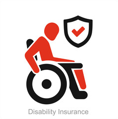 Disability Insurance and insurance icon concept