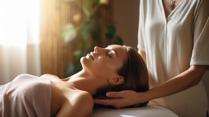 Body care. Spa body massage treatment. The therapist offers guests a soothing massage that relaxes tense muscles for comfort and relaxation