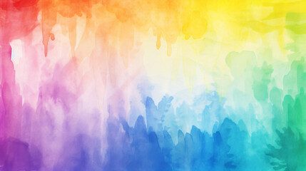 Watercolor rainbow flag brush style background. LGBT